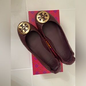 Tory Burch’s Quilted Minnie Travel Ballet flat Nappa leather.